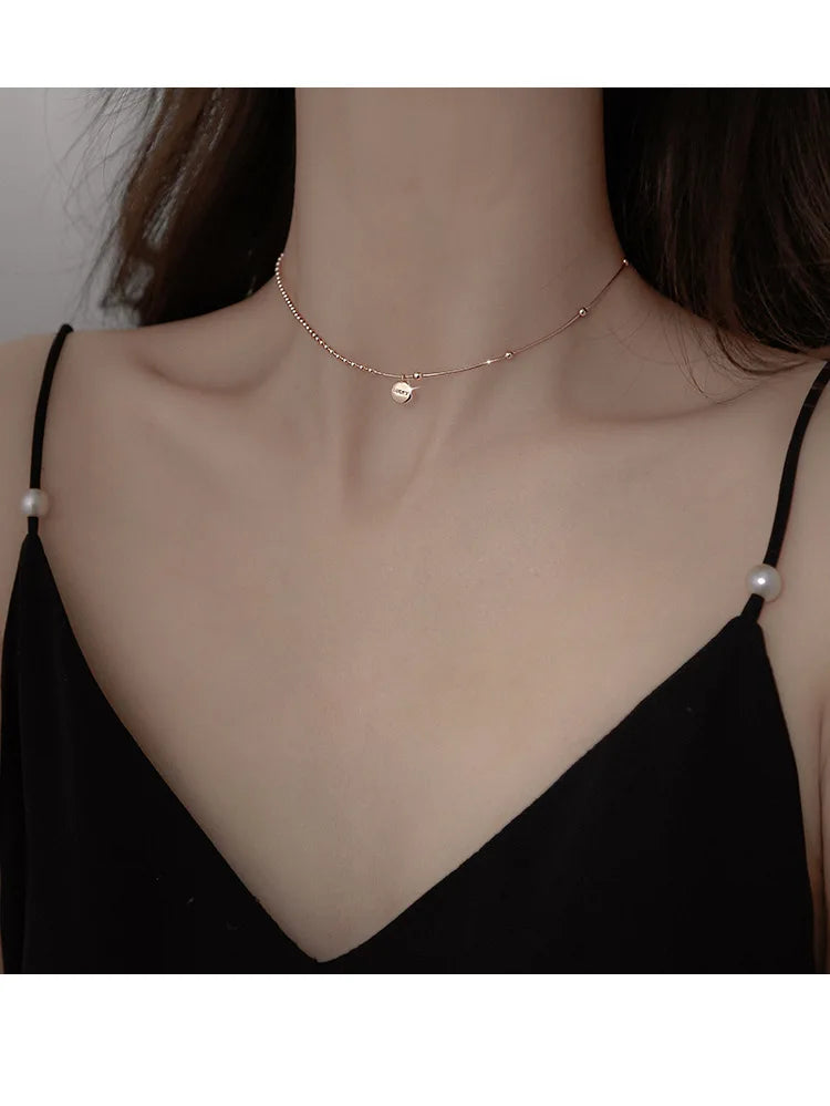 925 Sterling Silver Lucky Pendant Choker Necklaces For Women Aesthetic Elegant Jewelry Charms Accessories Money 925 Jewellery