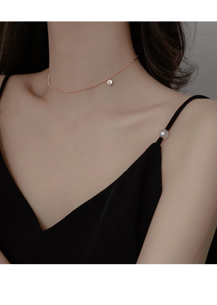 925 Sterling Silver Lucky Pendant Choker Necklaces For Women Aesthetic Elegant Jewelry Charms Accessories Money 925 Jewellery
