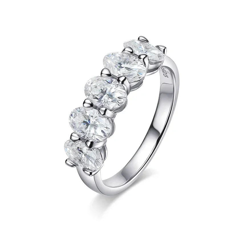 NKHOG 2.5cttw Oval Moissanite Ring For Women 925 Sterling Silver 18k Gold Plated Sparkling Wedding Rings Fine Jewelry GRA Tested