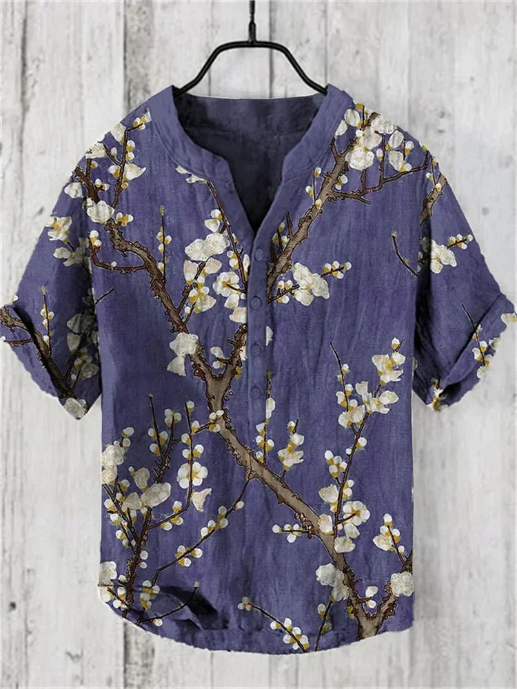2025 New Spring And Summer men's And women's Shirts Independent Station Casual Fish Pattern Linen 3D Printed Shirts men's Tops