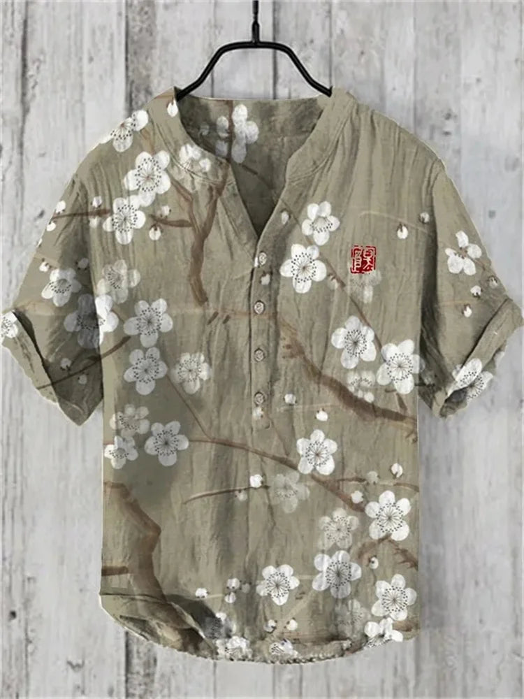 2025 New Spring And Summer men's And women's Shirts Independent Station Casual Fish Pattern Linen 3D Printed Shirts men's Tops