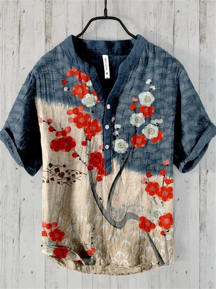 2025 New Spring And Summer men's And women's Shirts Independent Station Casual Fish Pattern Linen 3D Printed Shirts men's Tops