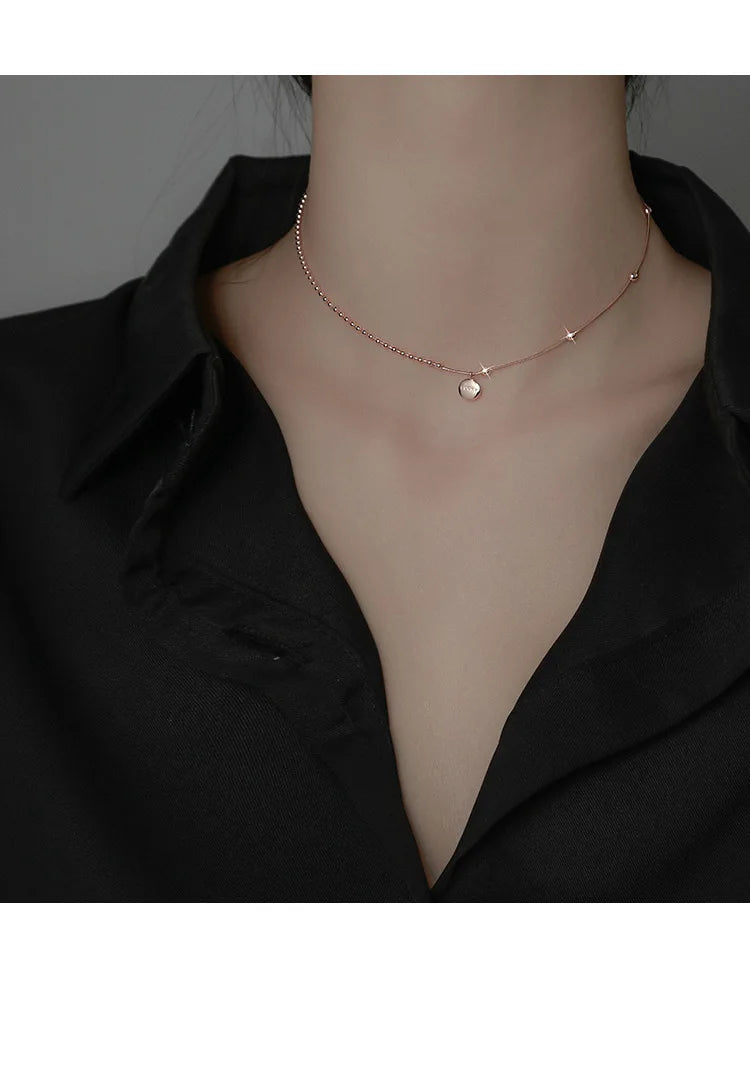 925 Sterling Silver Lucky Pendant Choker Necklaces For Women Aesthetic Elegant Jewelry Charms Accessories Money 925 Jewellery