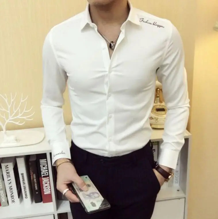 Shirts and Blouses for Men Business Man Tops Long Sleeve Aesthetic Original with Collar Sleeves Luxury Asia Silk Cotton Clothing