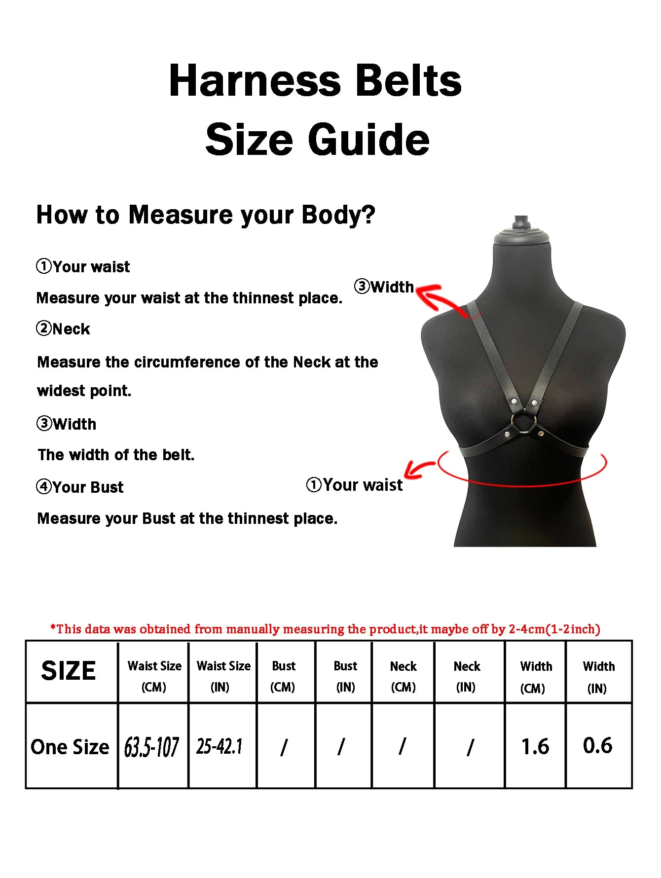 Women PU Leather Body Fashion Chest Harness Gothic Harness for Women Punk Harness Waist Belt Rave Outfit Belt